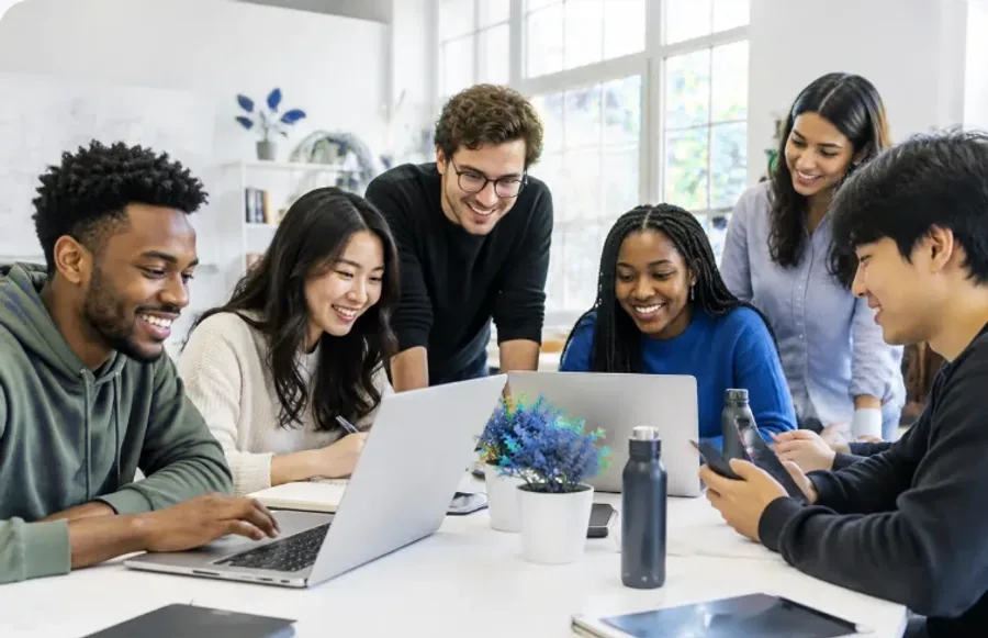 Apprenants qui travaillent ensemble